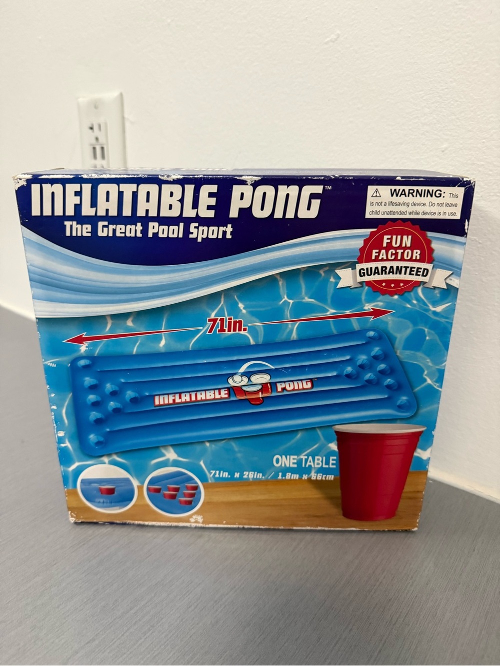 Bestway Inflatable Pong Pool Game NEW Floating Beer Pong Table 71”